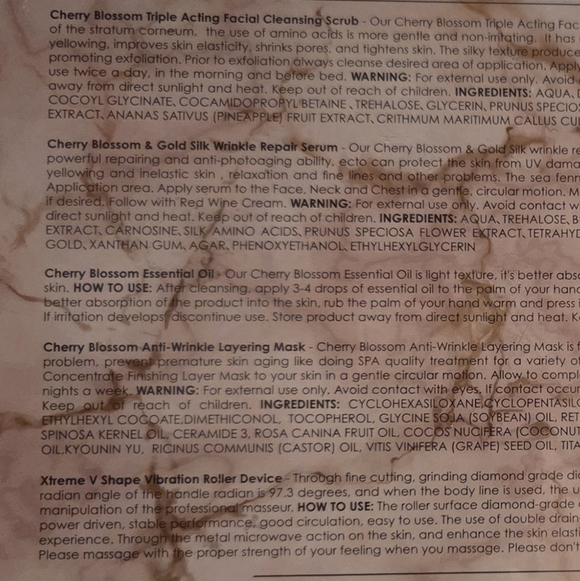 Cherry Blossom Anti Wrinkle Skin Care Collection. New never opened. MSRP $2000 - Picture 5 of 5